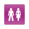 Plaque de porte "Point Picto" en plexiglass ou alu - Toilettes mixtes
