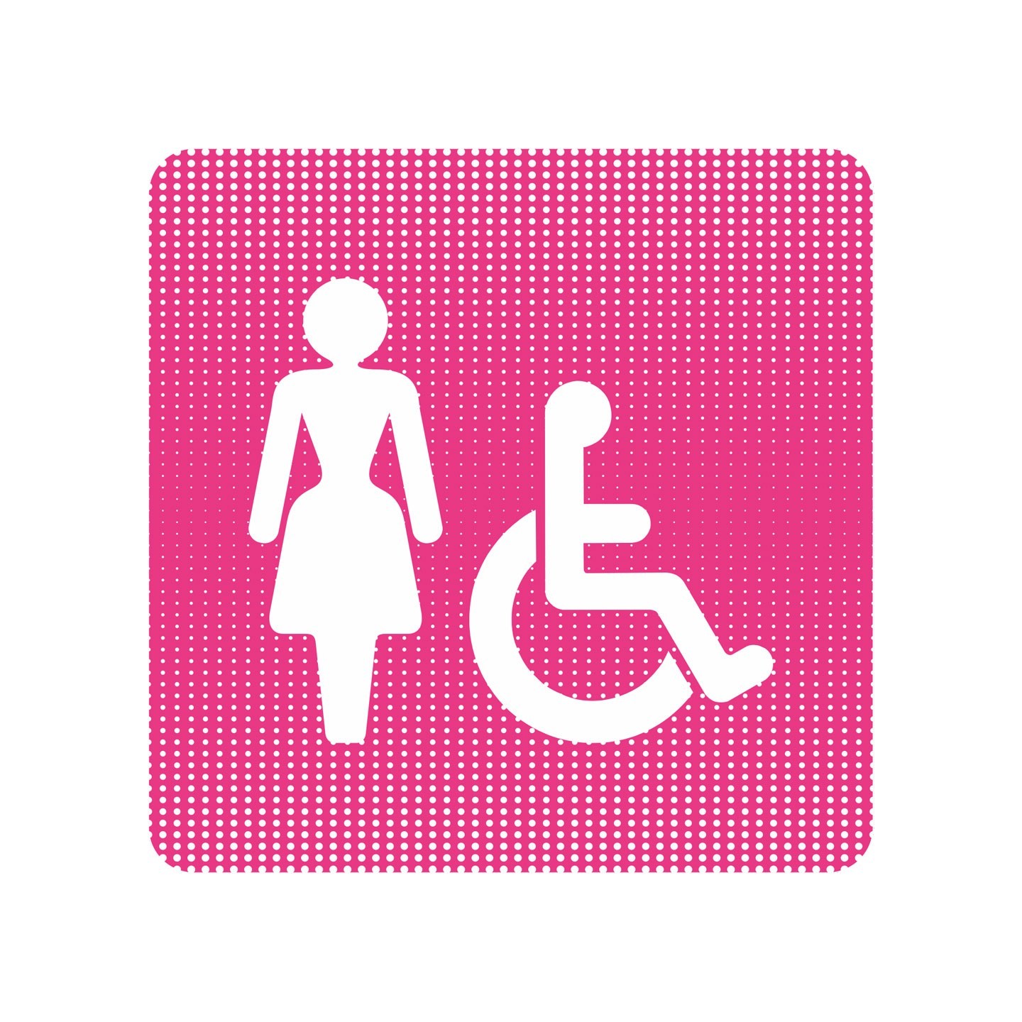 Plaque de porte "Point Picto" - Toilettes femme, handicapé