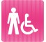 Plaque de porte "Point Picto" - Toilettes homme, handicapé