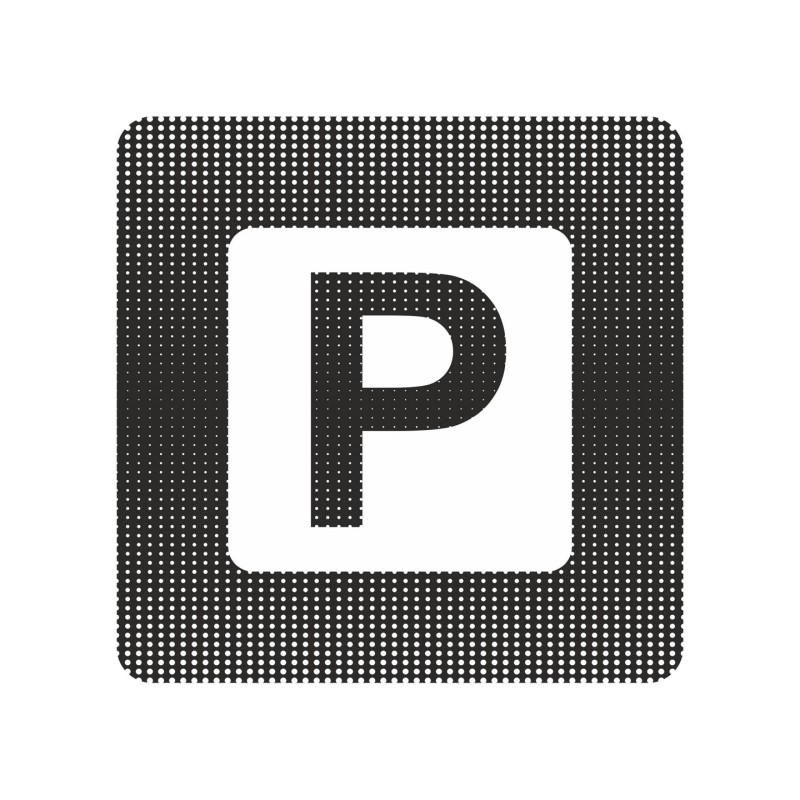 Plaque de porte "Point Picto" en plexiglass ou aluminium - Parking