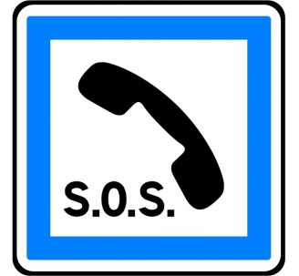 Panneau routier "Poste d'appel d'urgence" CE2a