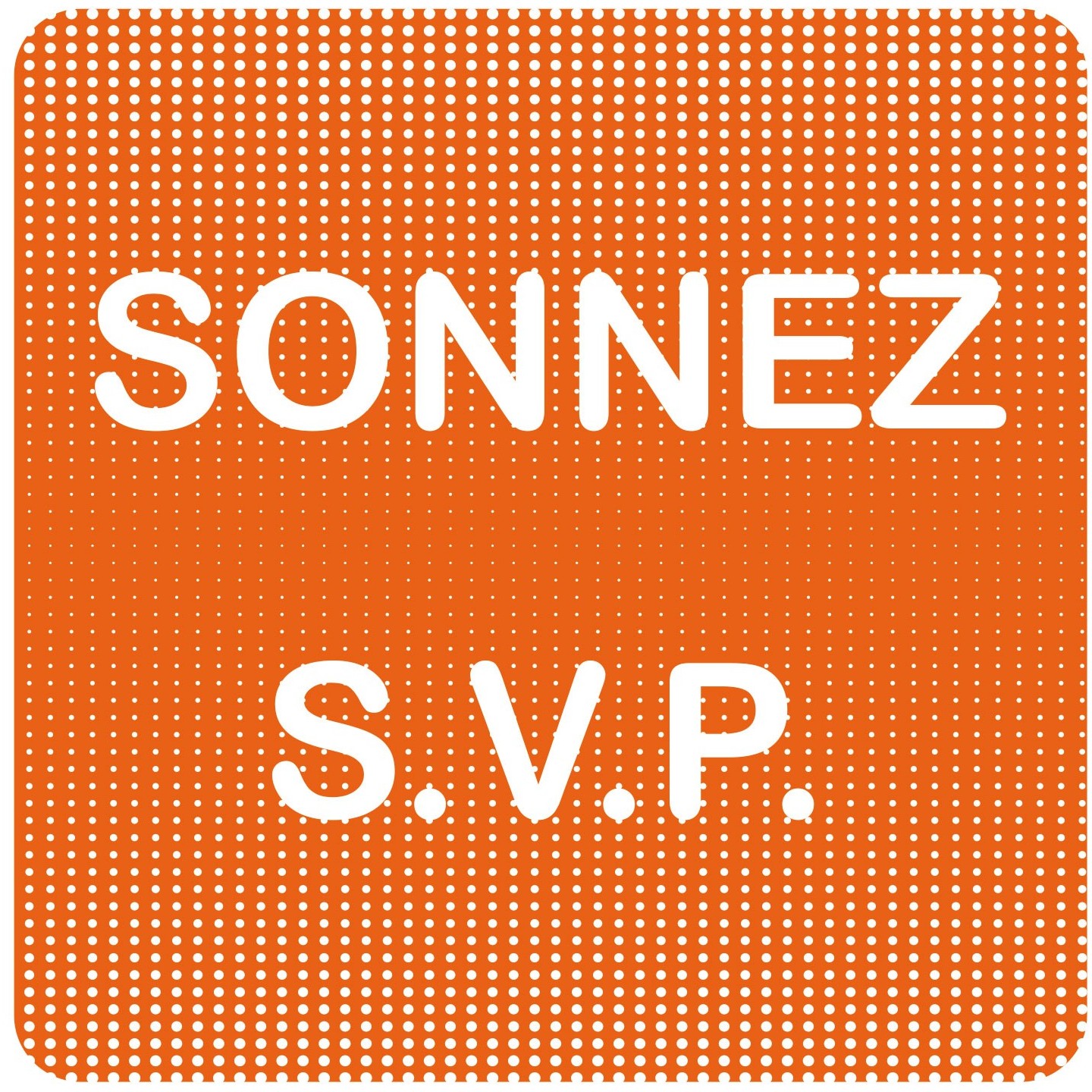 Plaque de porte "Point Picto" en plexi ou alu - Sonnez svp
