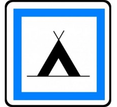 Panneau routier "Terrain de camping pour tentes" CE4a