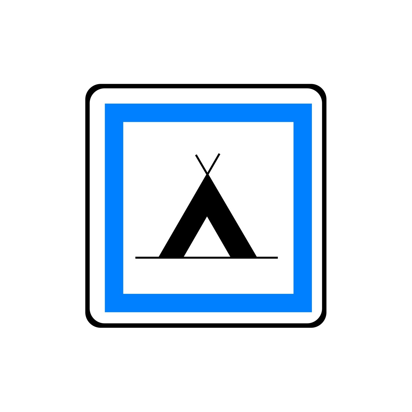 Panneau type routier Terrain de camping pour tentes ref:CE4a