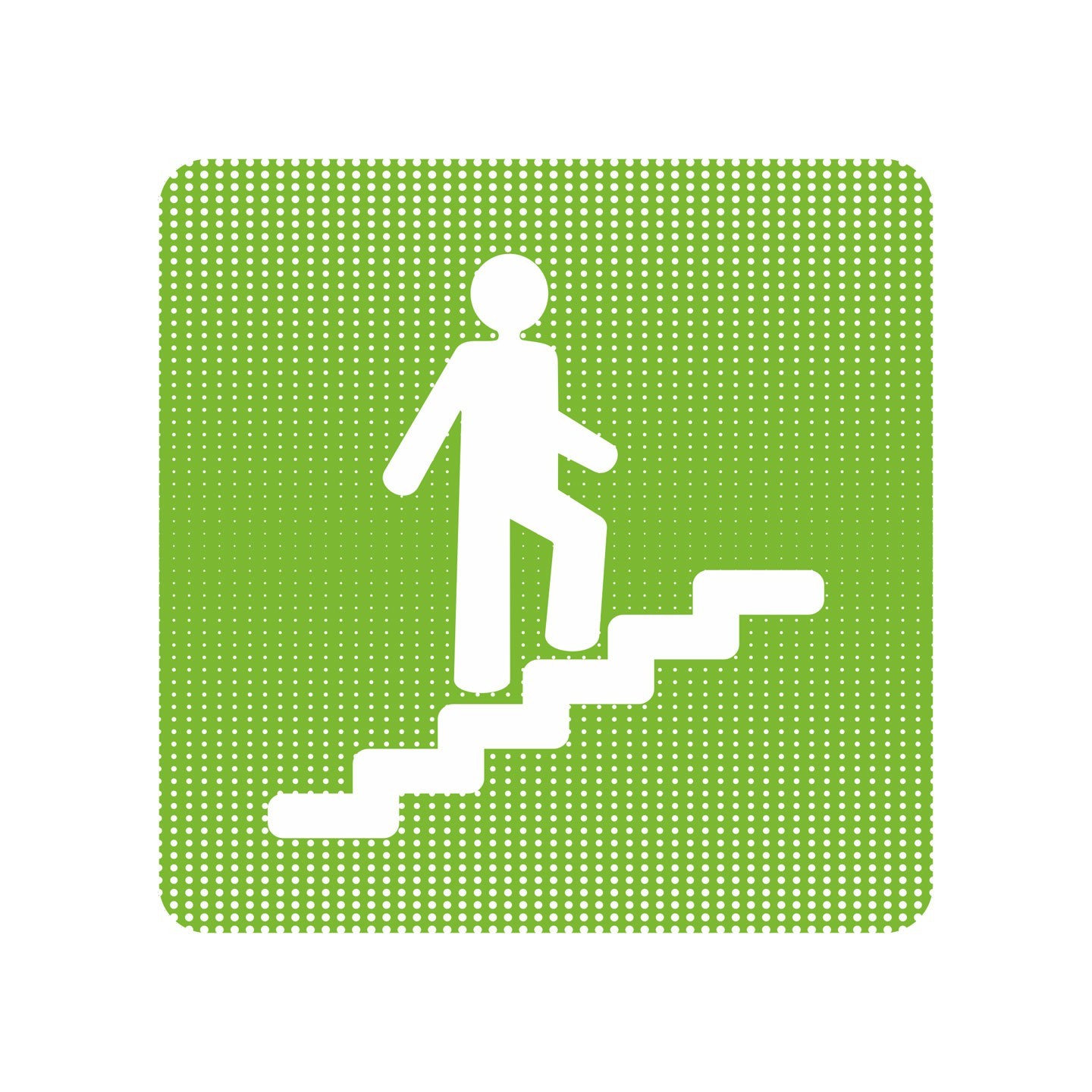 Plaque de porte "Point Picto" en plexi ou en aluminium - Escalier montant
