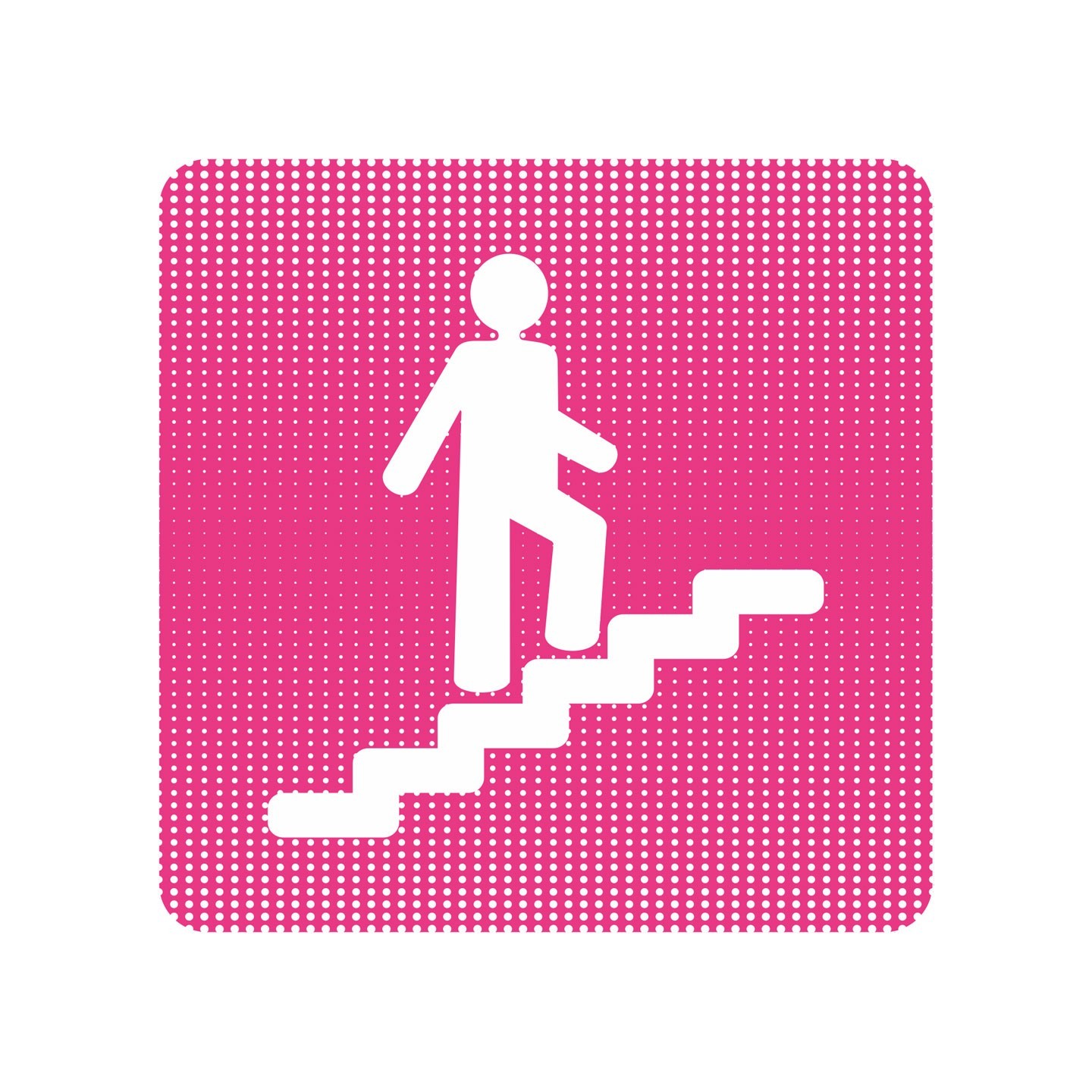 Plaque de porte "Point Picto" en plexi ou en aluminium - Escalier montant