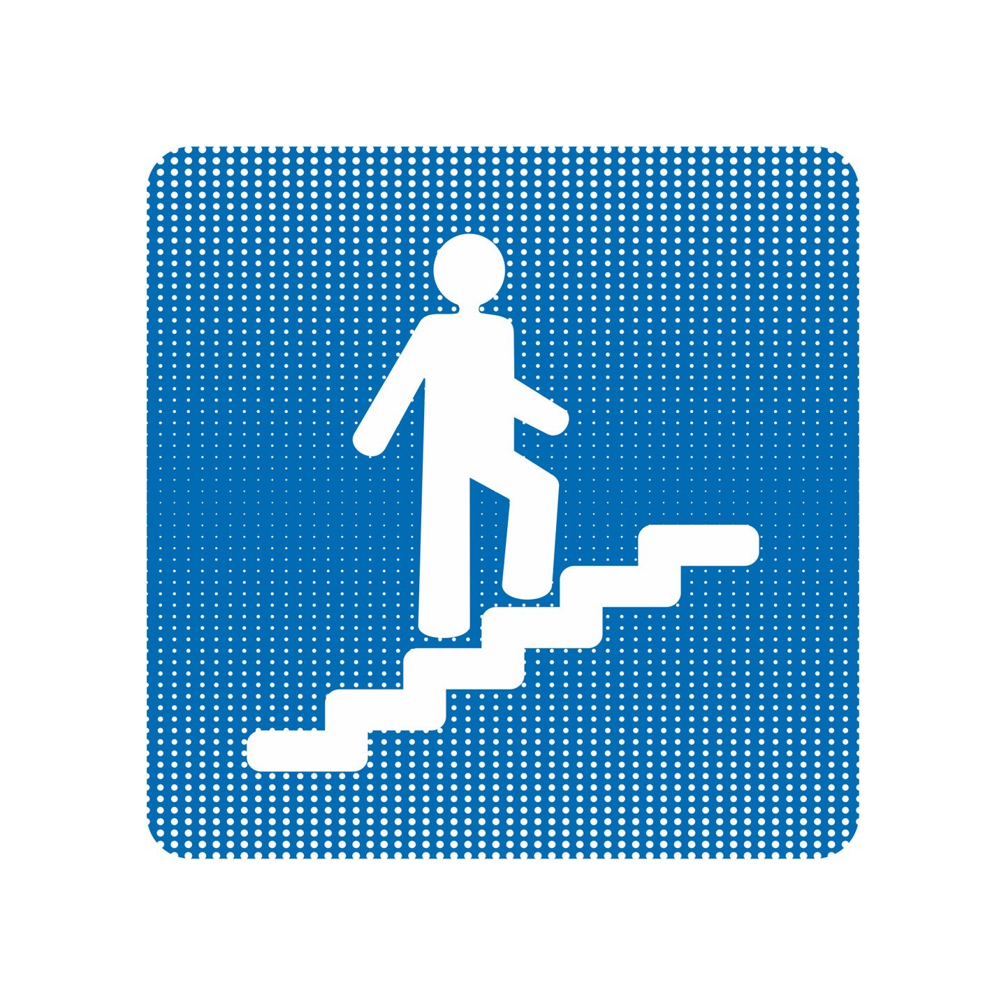 Plaque de porte "Point Picto" en plexi ou en aluminium - Escalier montant