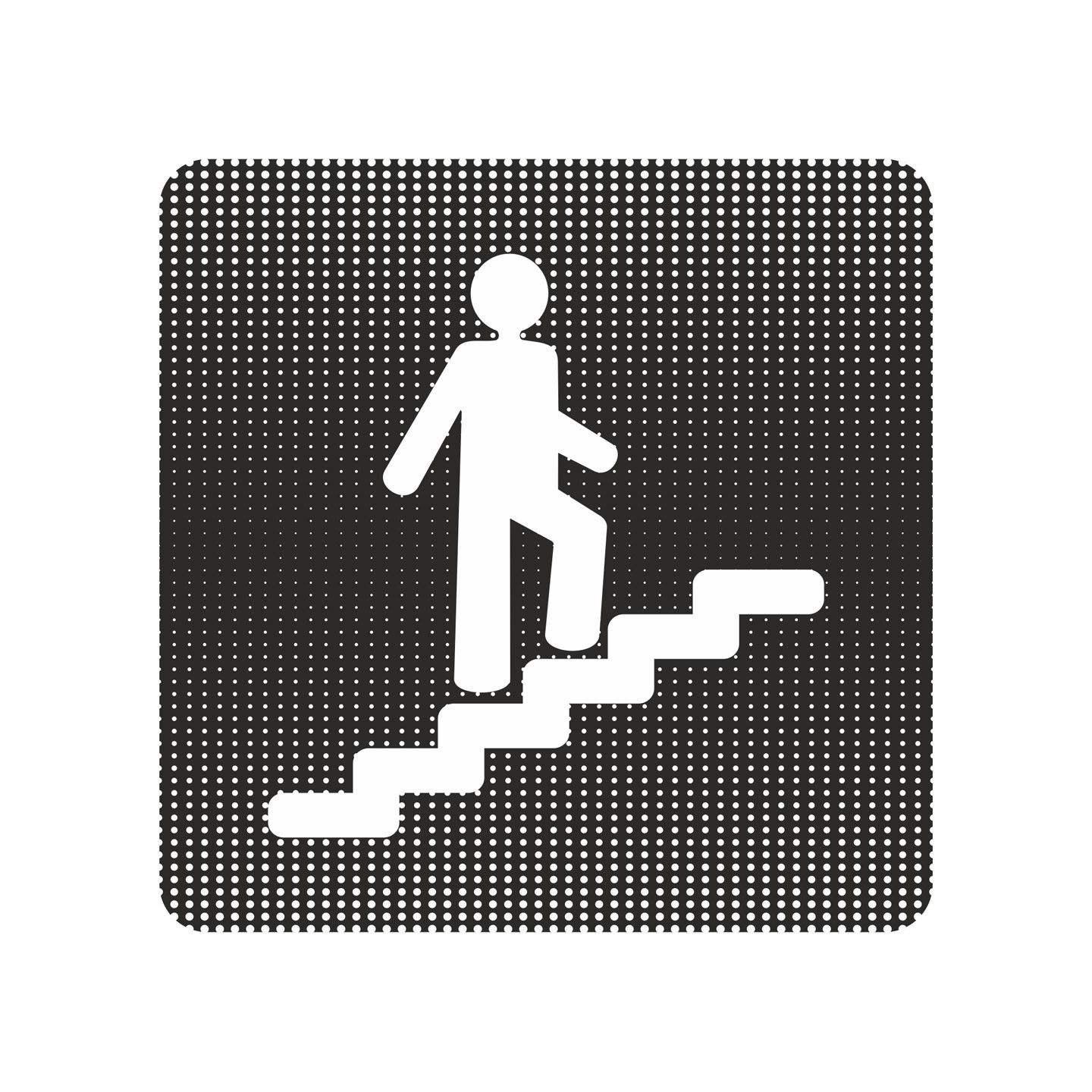 Plaque de porte "Point Picto" en plexi ou en aluminium - Escalier montant