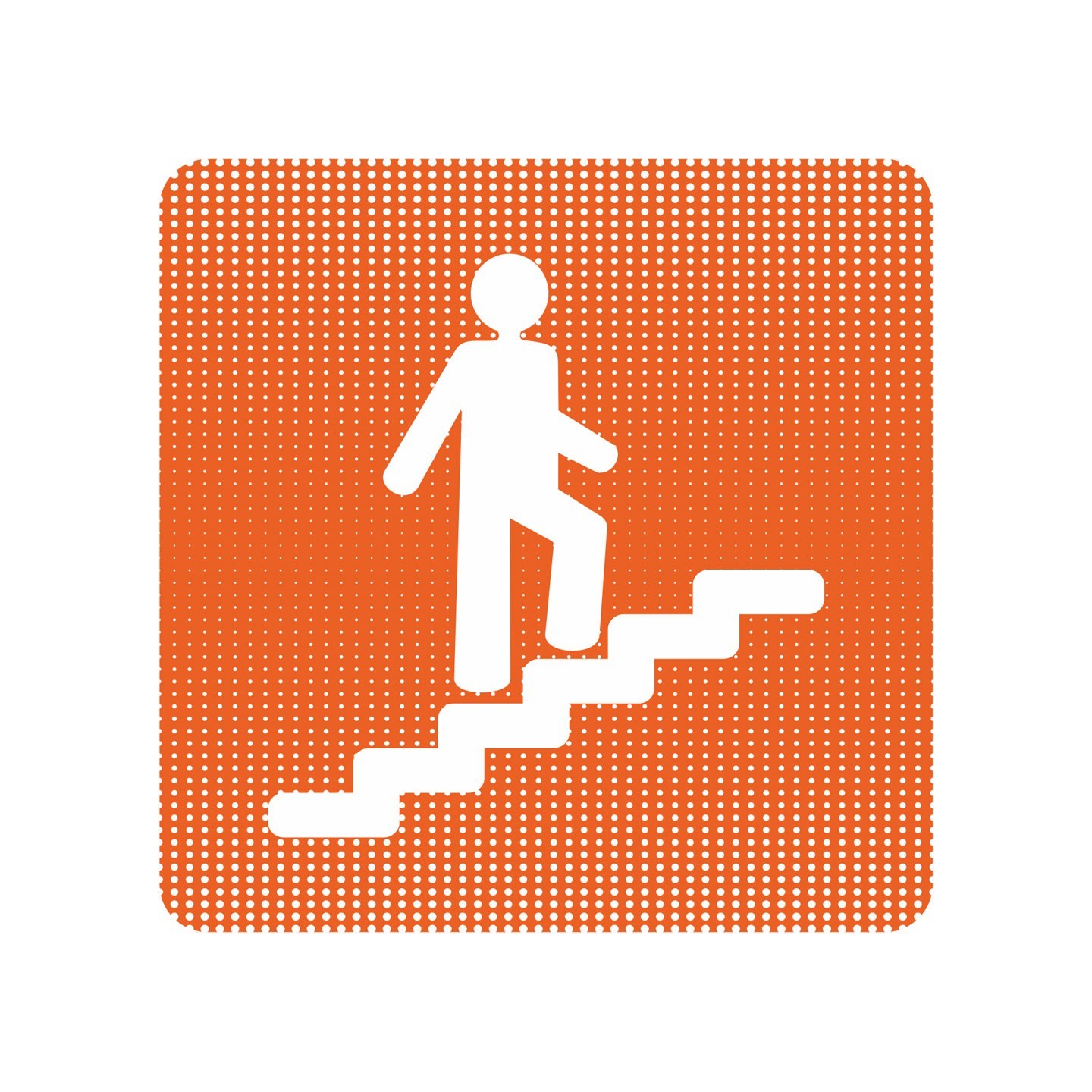 Plaque de porte "Point Picto" en plexi ou en aluminium - Escalier montant