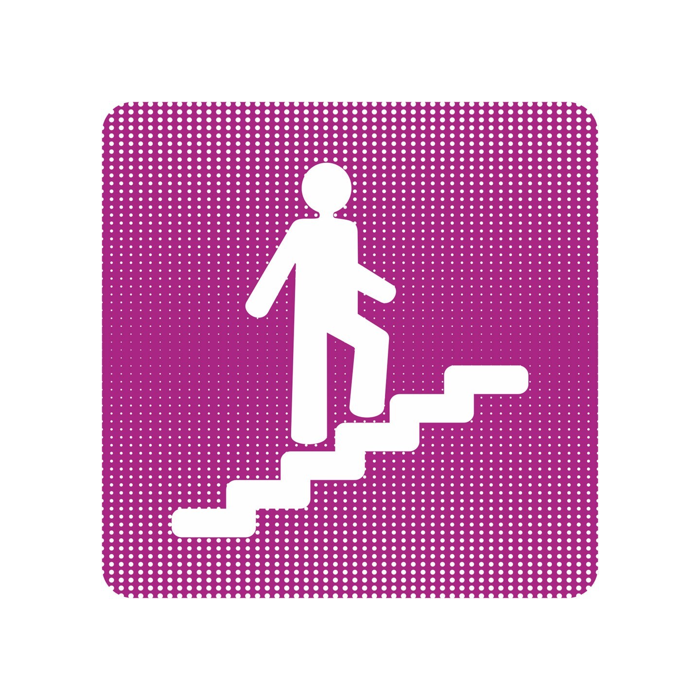 Plaque de porte "Point Picto" en plexi ou en aluminium - Escalier montant