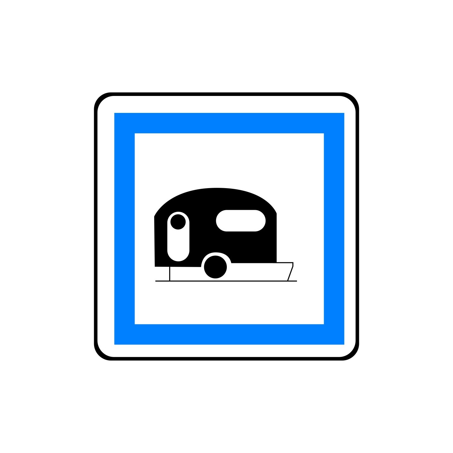 Panneau type routier Terrain de camping pour caravanes ref:CE4b