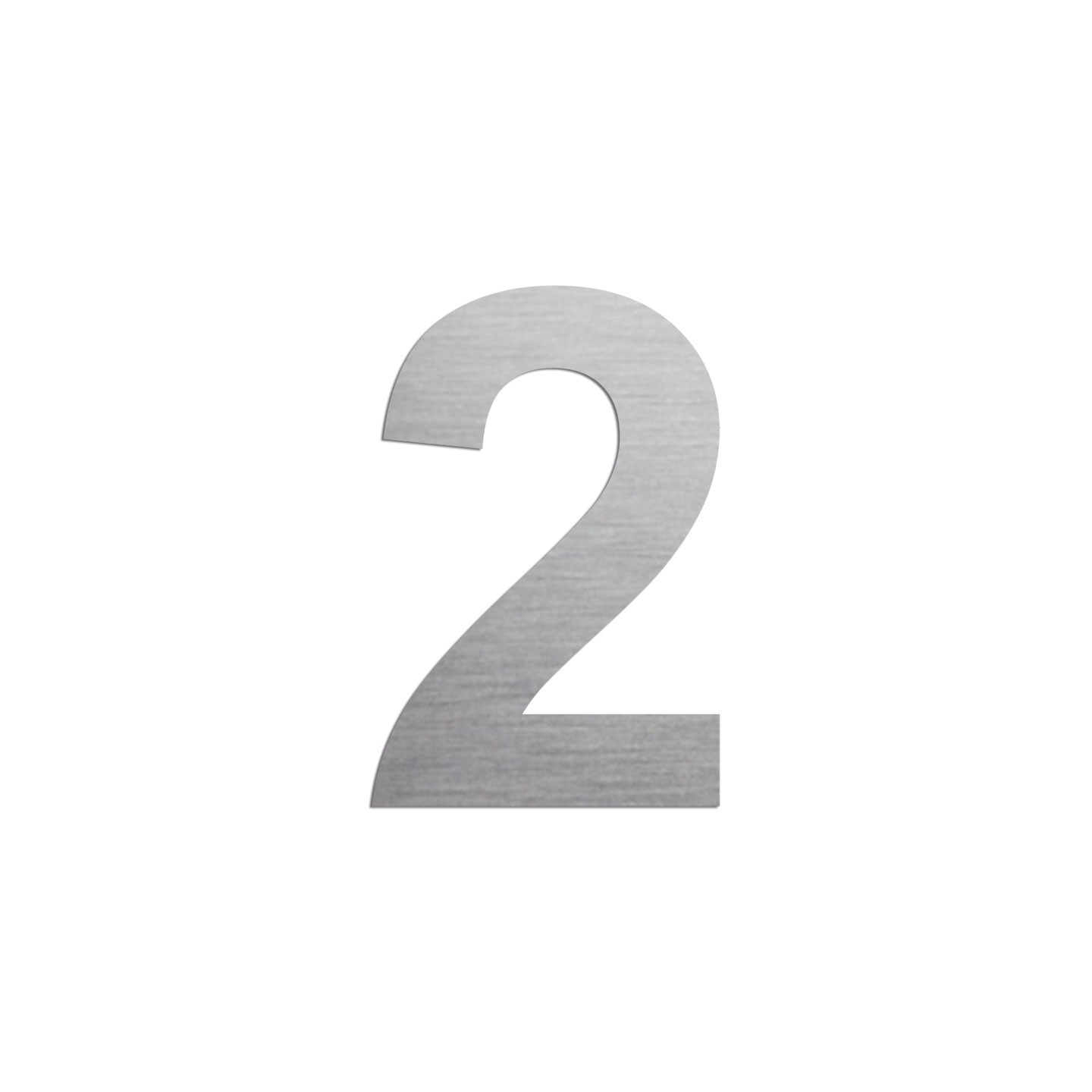 Chiffre "2" en aluminium découpé, coloris et dimensions au choix