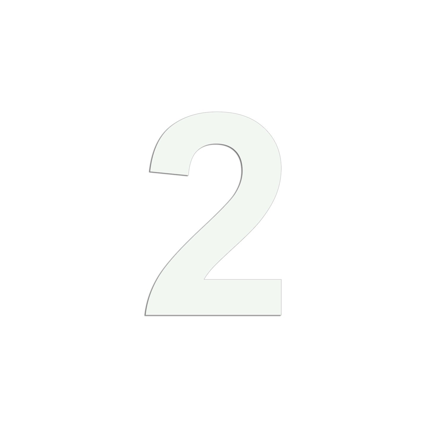 Chiffre "2" en aluminium découpé, coloris et dimensions au choix
