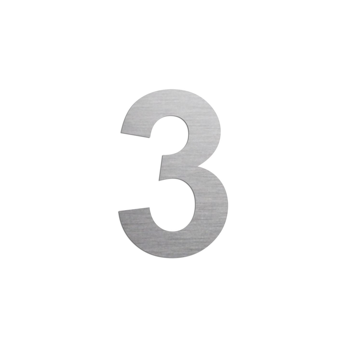 Chiffre "3" en alu, couleur et dimensions au choix