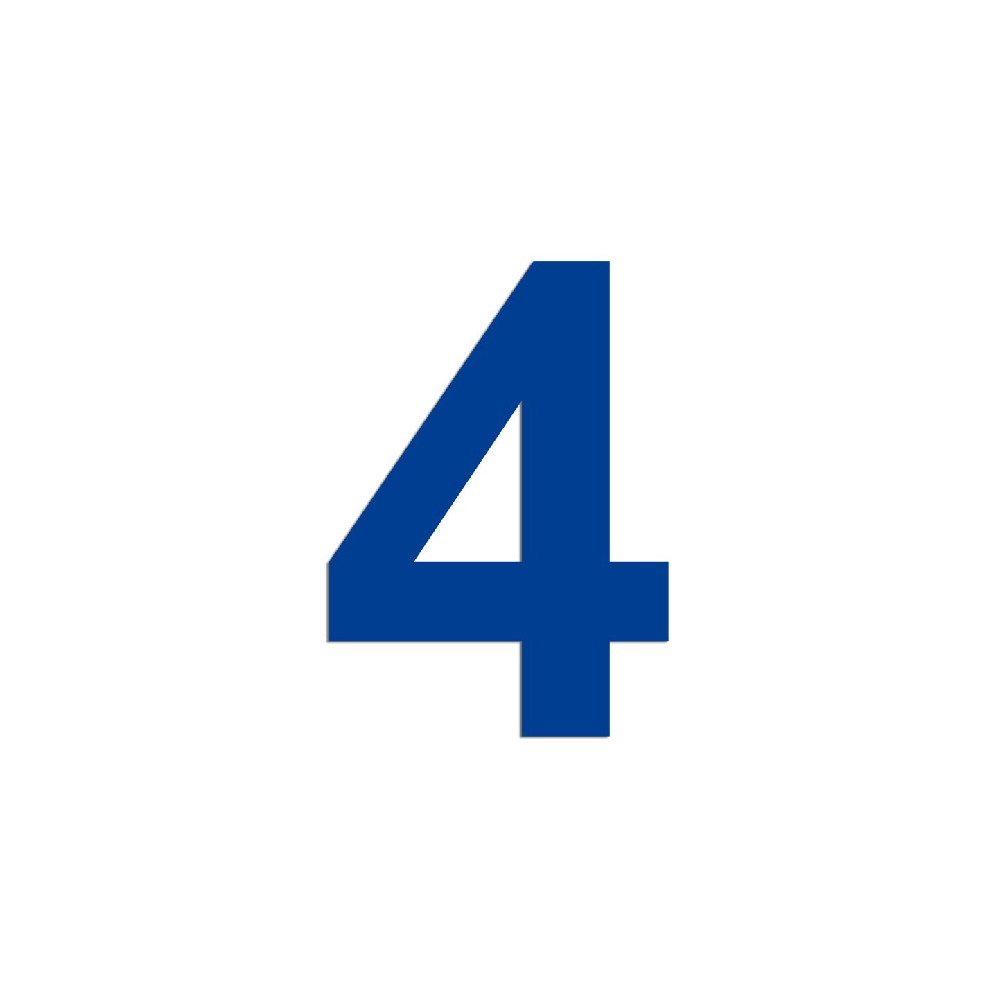 Chiffre "4" en aluminium, 5 coloris et 2 dimensions possibles