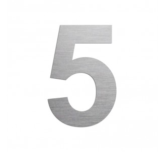 Chiffre "5" en aluminium, 5 coloris au choix, 100 ou 150 mm de haut