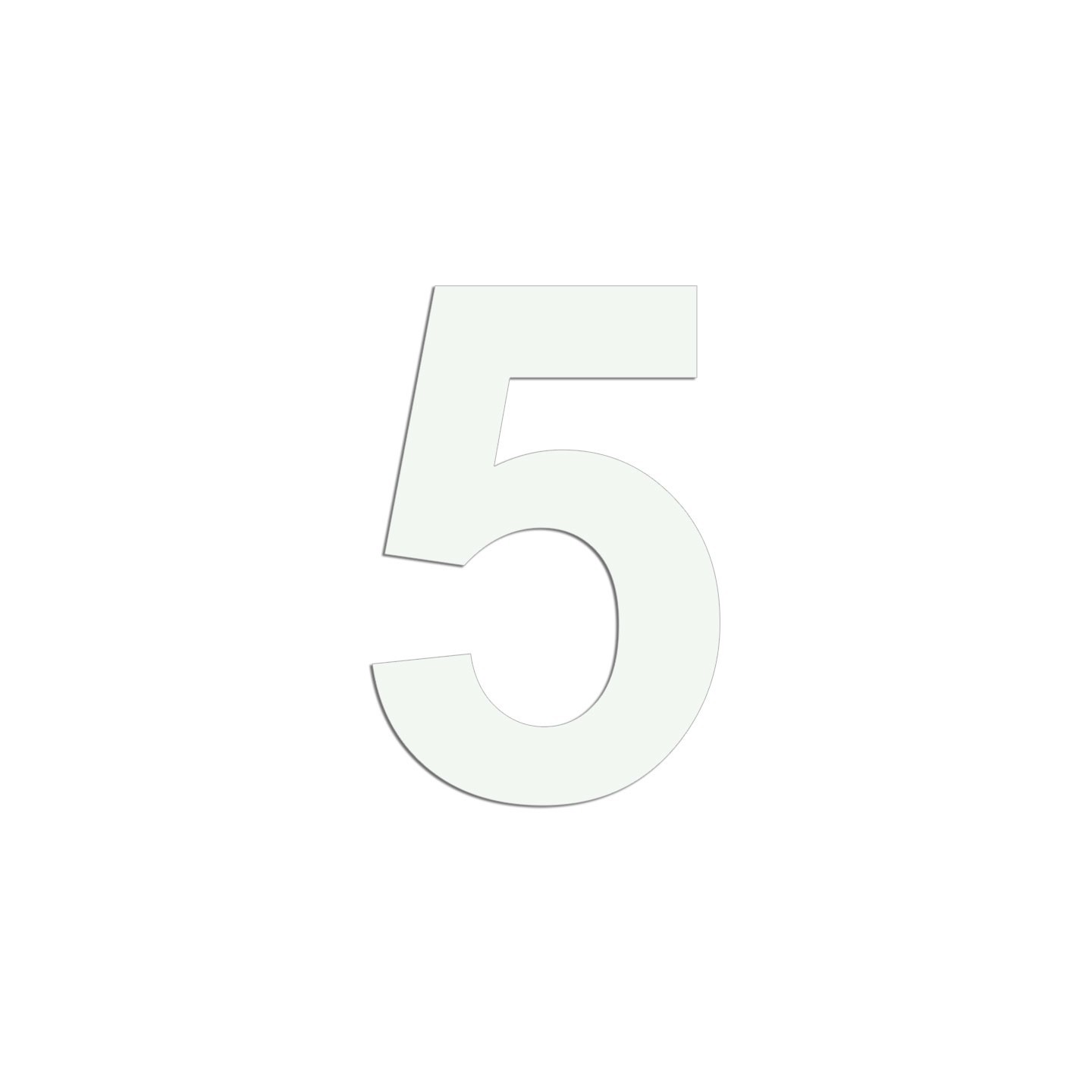 Chiffre "5" en aluminium, 5 coloris au choix, 100 ou 150 mm de haut
