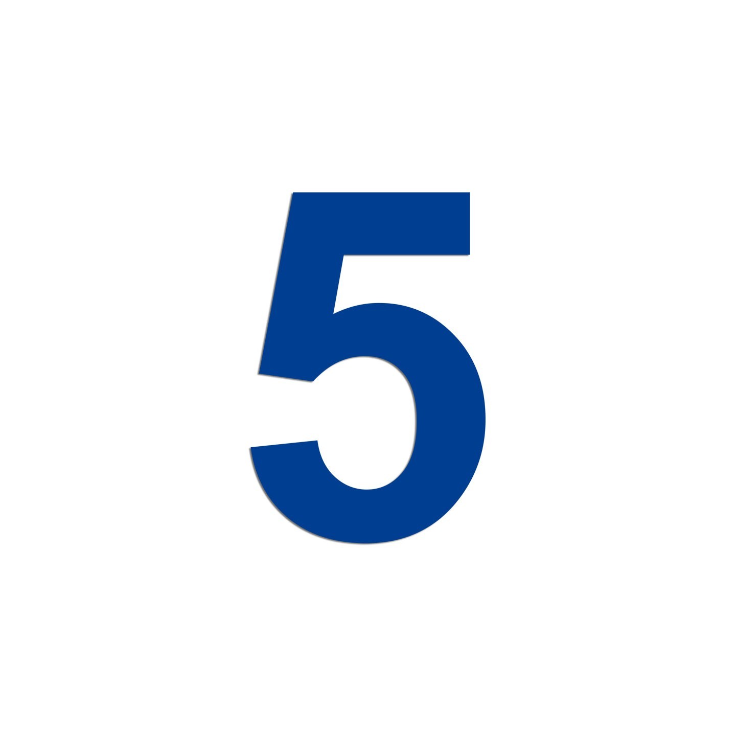 Chiffre "5" en aluminium, 5 coloris au choix, 100 ou 150 mm de haut