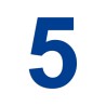 Chiffre "5" en aluminium, 5 coloris au choix, 100 ou 150 mm de haut
