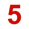 Chiffre "5" en aluminium, 5 coloris au choix, 100 ou 150 mm de haut