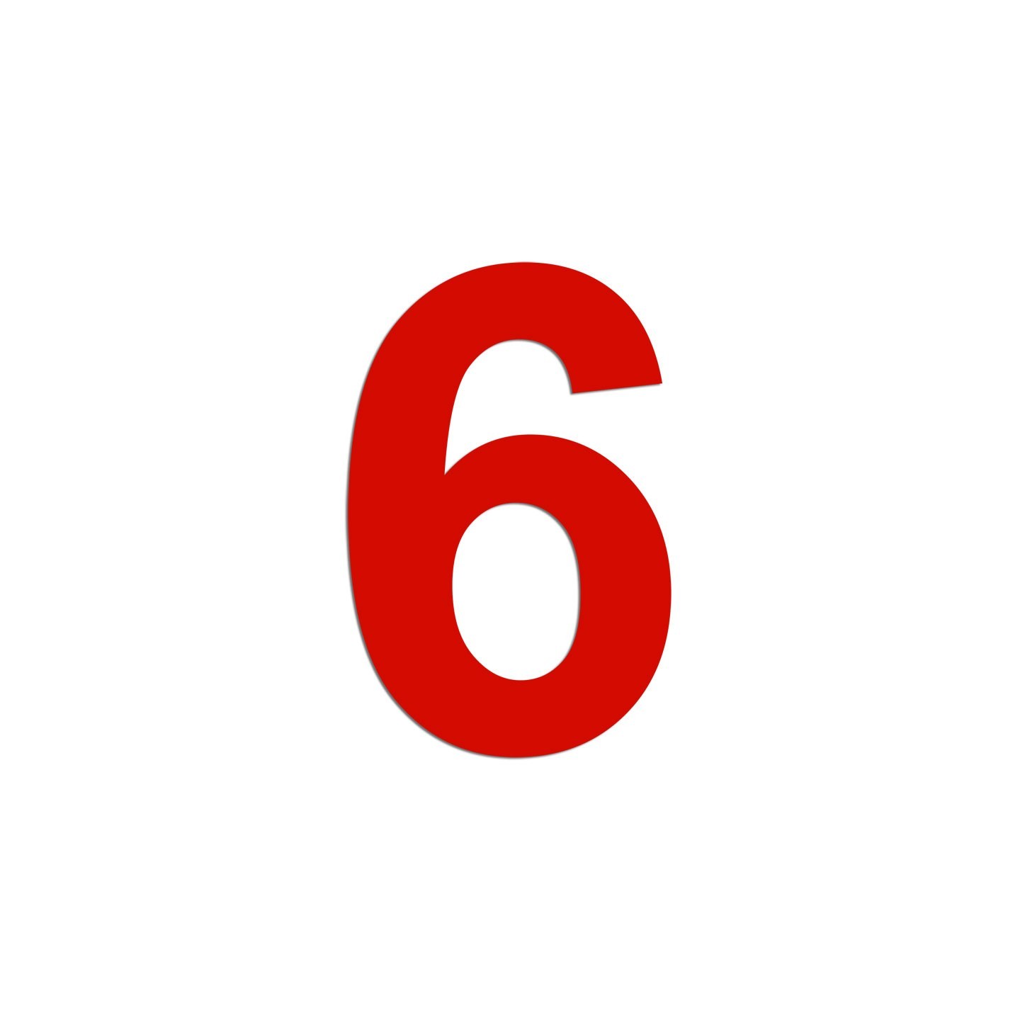 Chiffre "6" découpé en alu, coloris et dimensions au choix