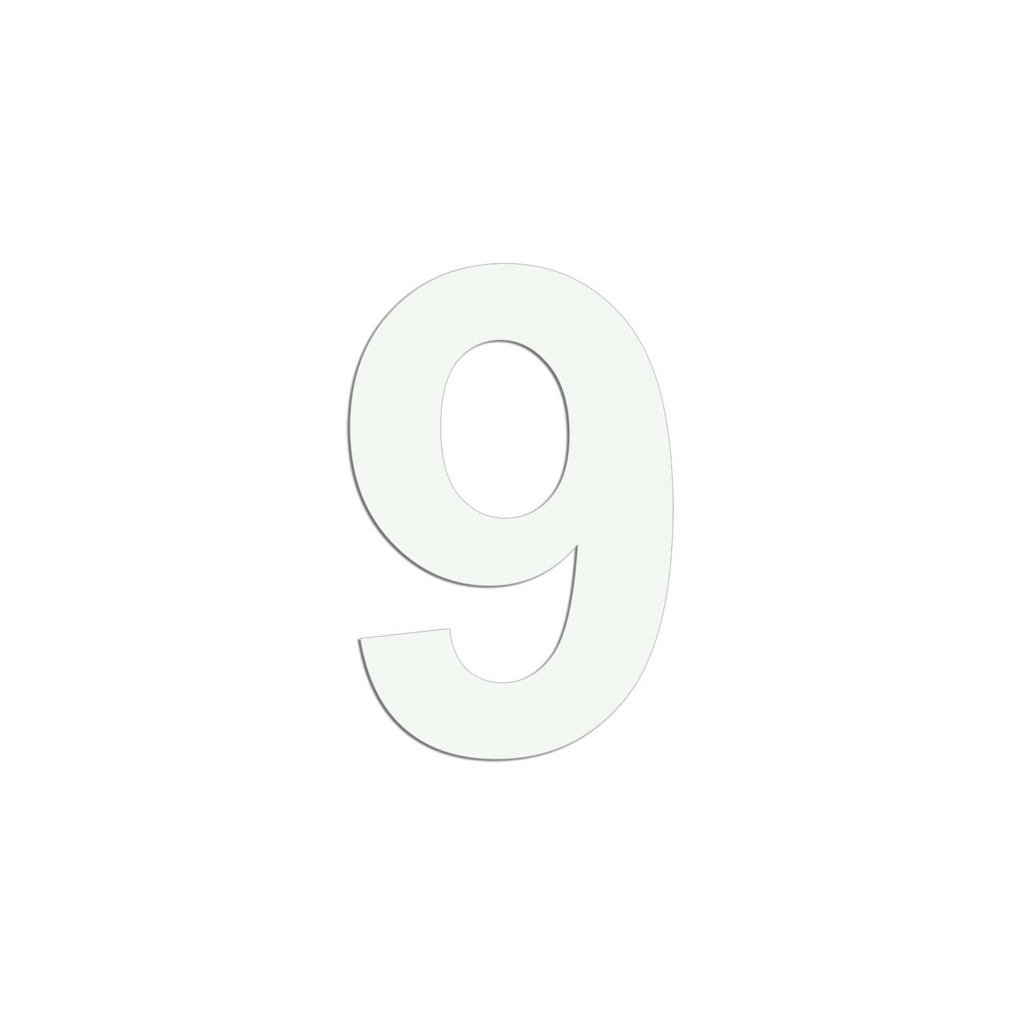 Chiffre "9" en alu découpé, dimensions et coloris au choix