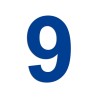 Chiffre "9" en alu découpé, dimensions et coloris au choix