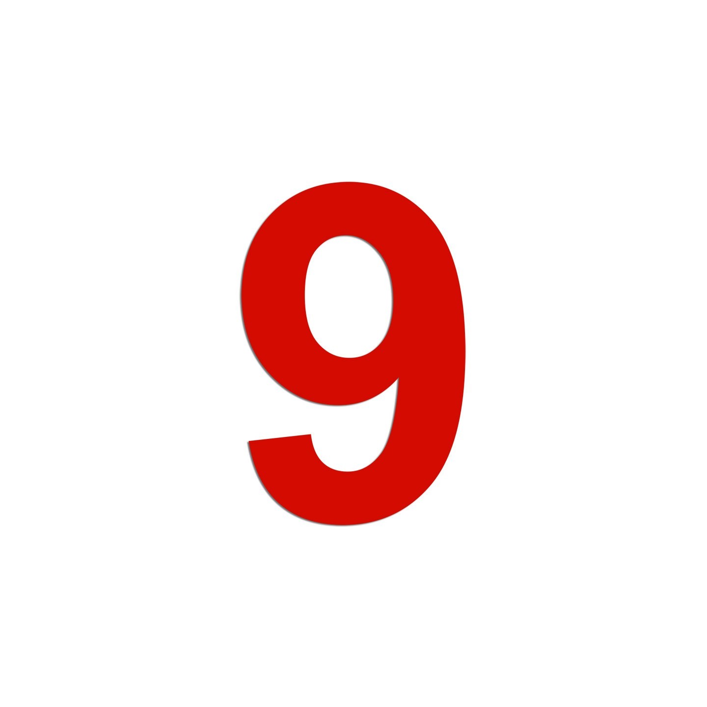 Chiffre "9" en alu découpé, dimensions et coloris au choix