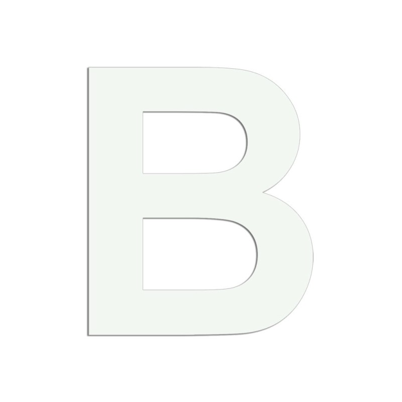 Lettre "B" en aluminium découpé, coloris et dimensions au choix