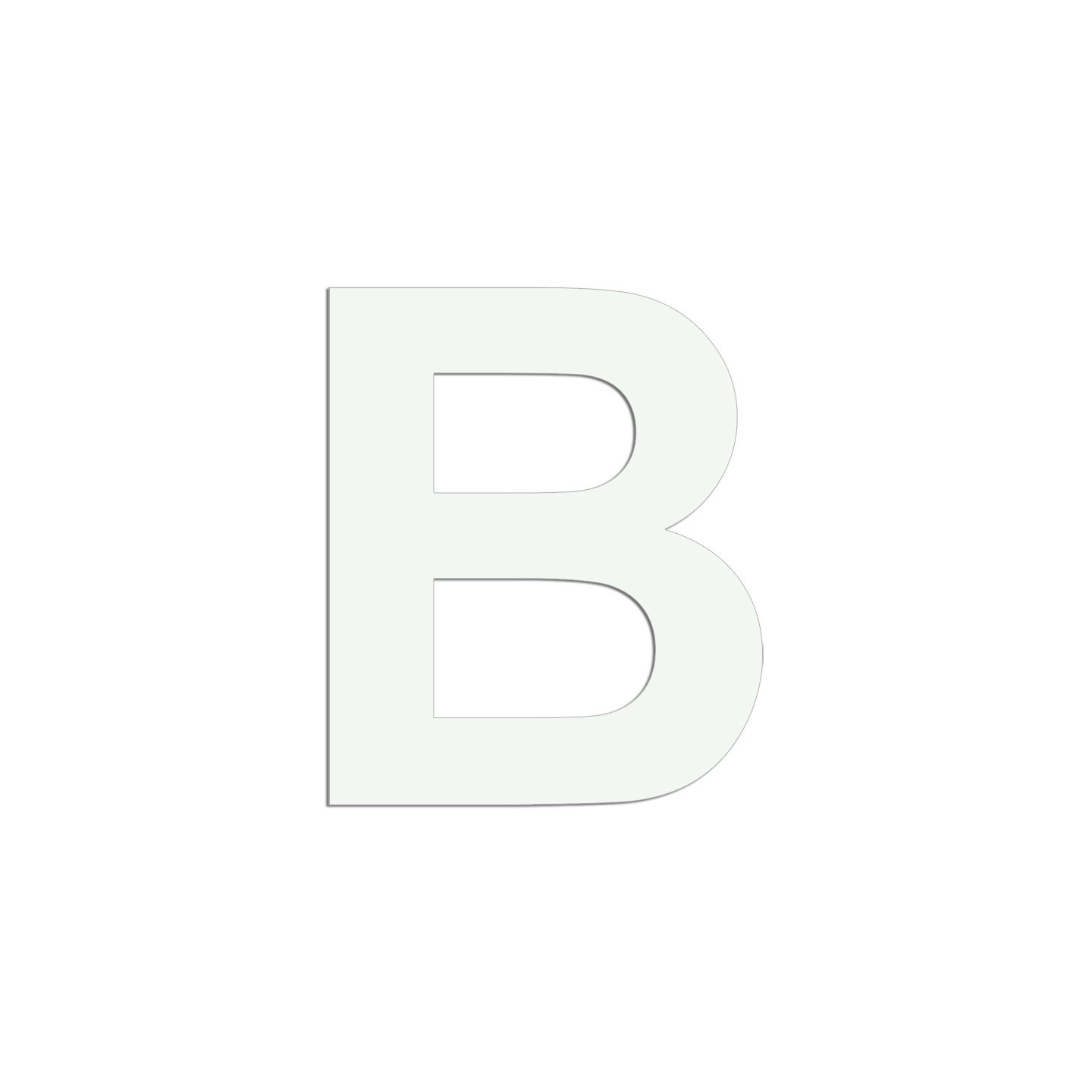Lettre "B" en aluminium découpé, coloris et dimensions au choix