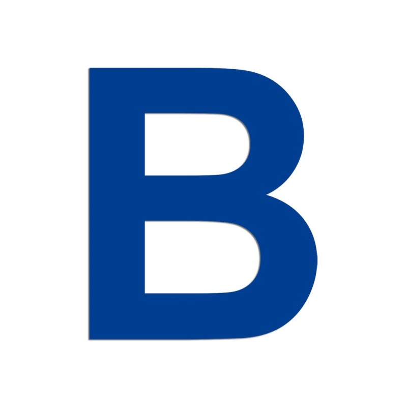 Lettre "B" en aluminium découpé, coloris et dimensions au choix