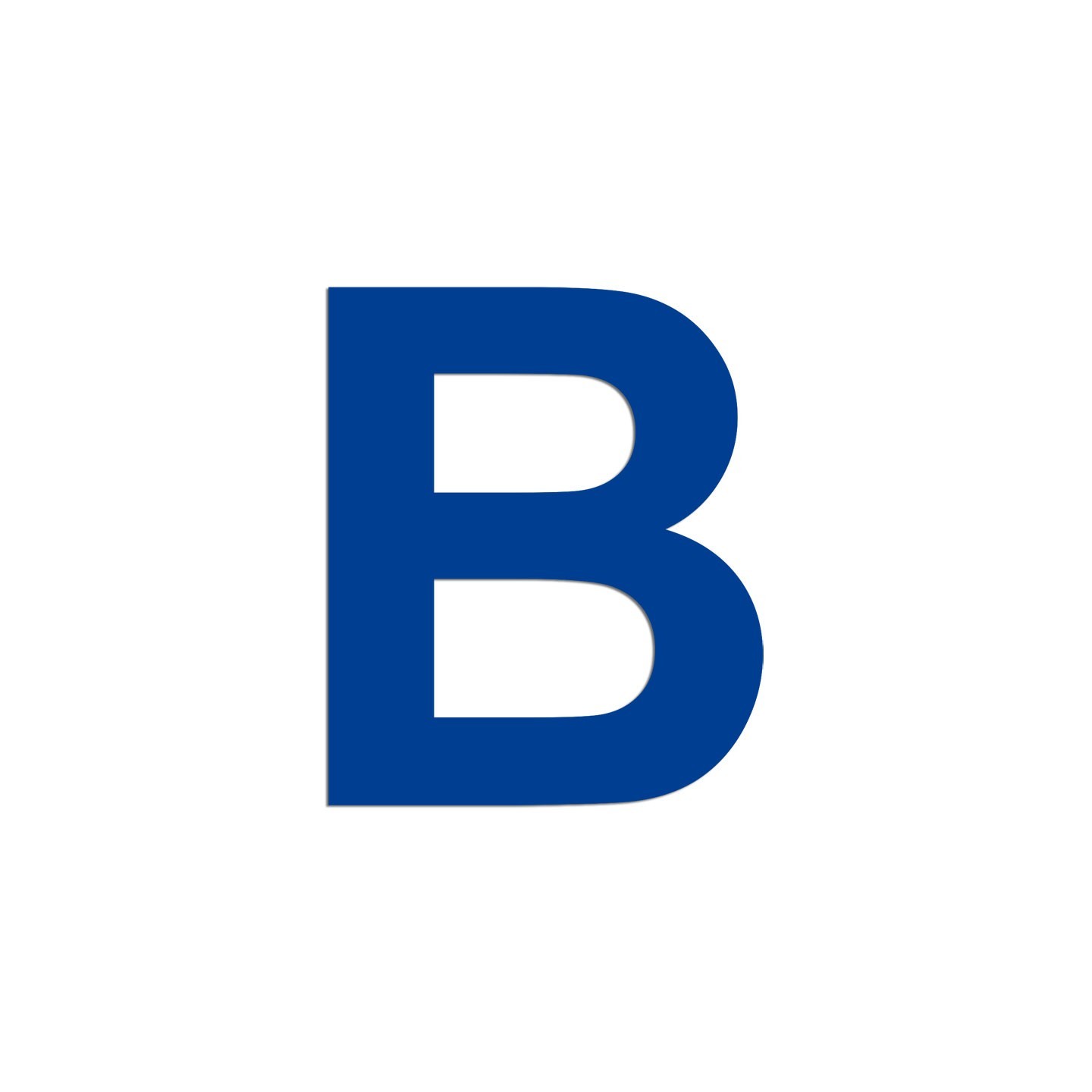 Lettre "B" en aluminium découpé, coloris et dimensions au choix
