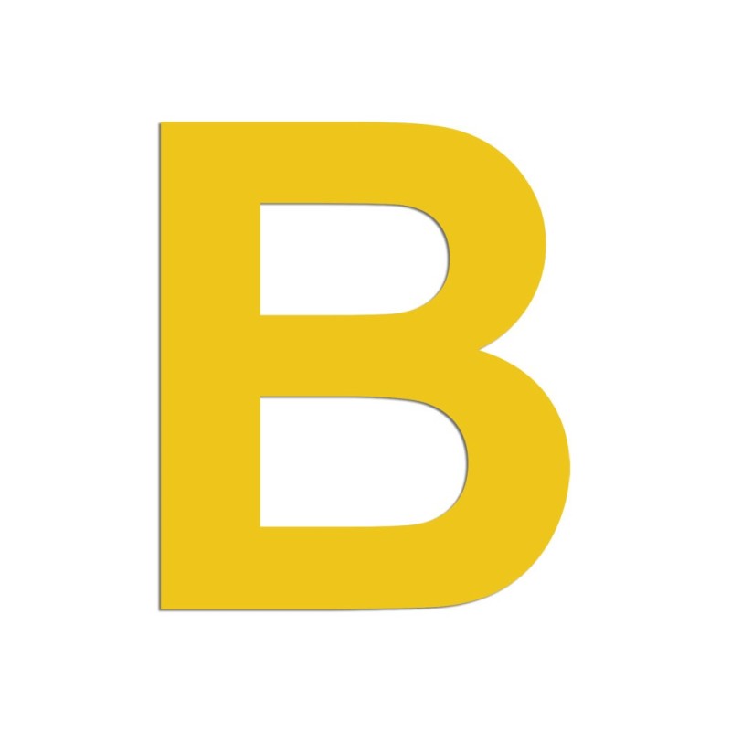 Lettre "B" en aluminium découpé, coloris et dimensions au choix