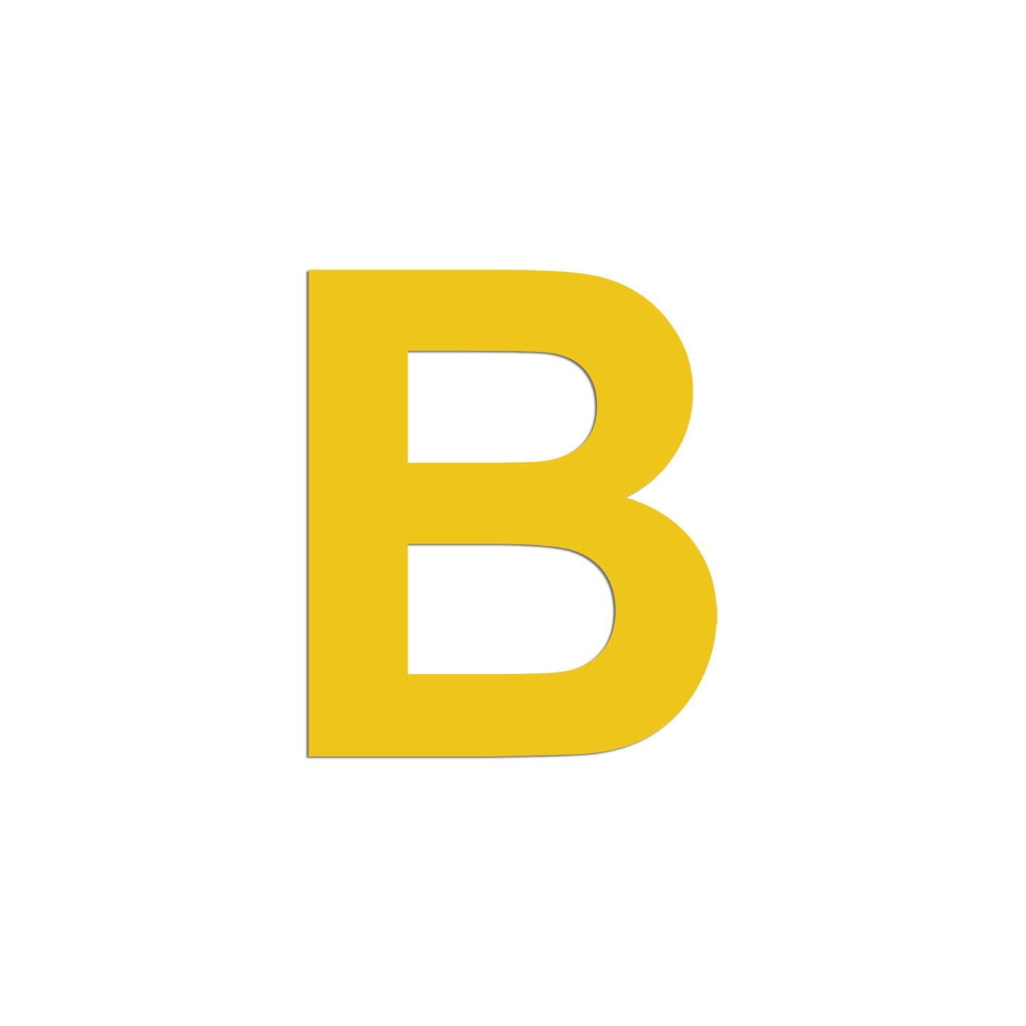 Lettre "B" en aluminium découpé, coloris et dimensions au choix