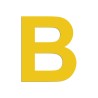 Lettre "B" en aluminium découpé, coloris et dimensions au choix