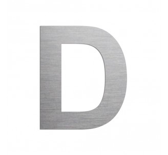 Lettre "D" en aluminium découpé, coloris et dimensions au choix