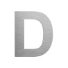 Lettre "D" en aluminium découpé, coloris et dimensions au choix