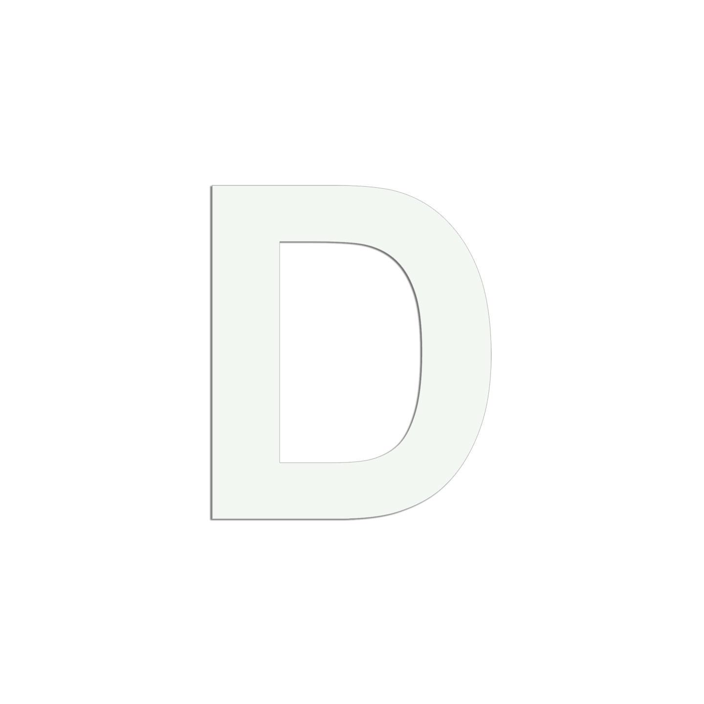 Lettre "D" en aluminium découpé, coloris et dimensions au choix