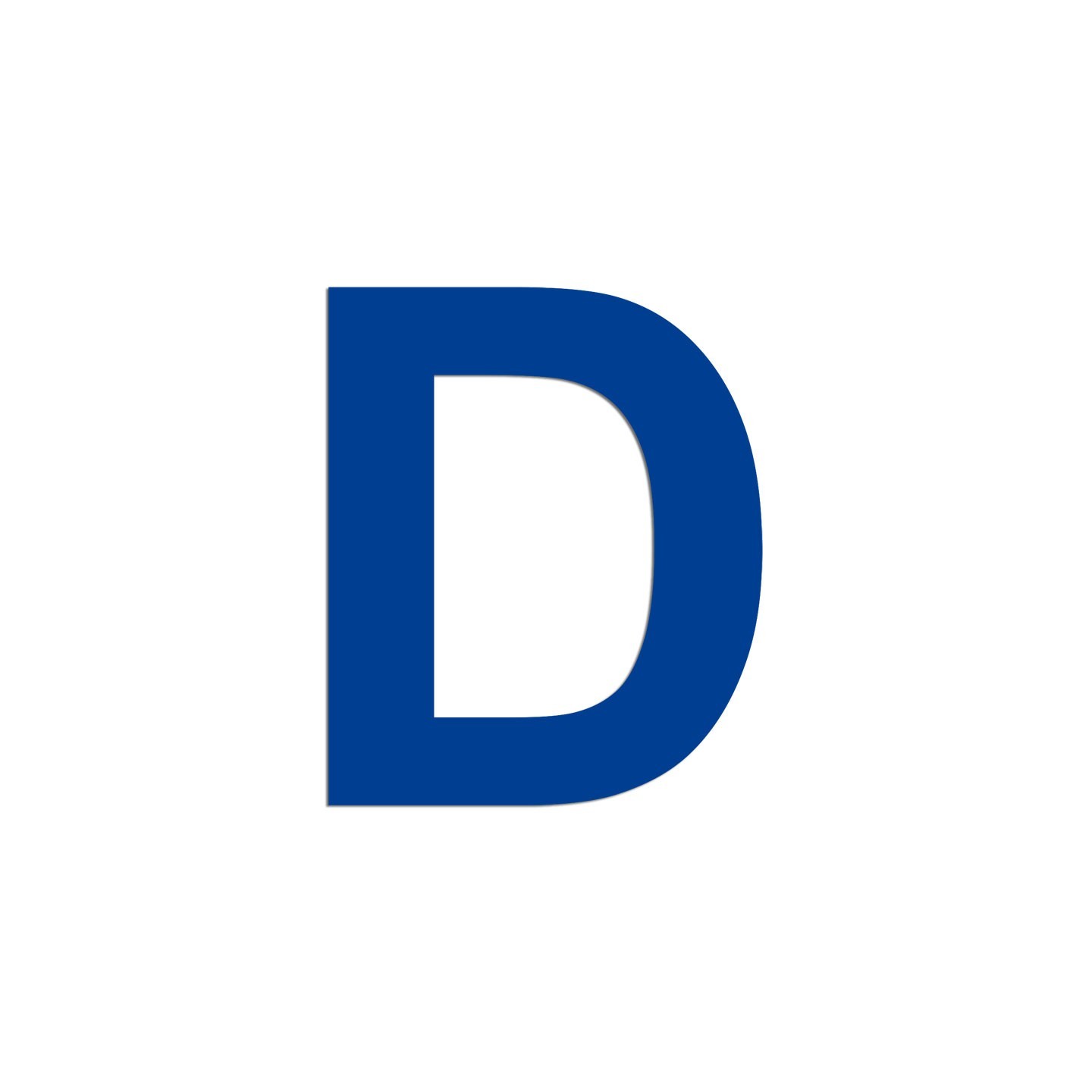 Lettre "D" en aluminium découpé, coloris et dimensions au choix