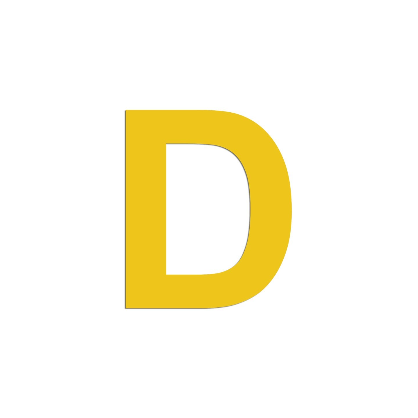 Lettre "D" en aluminium découpé, coloris et dimensions au choix