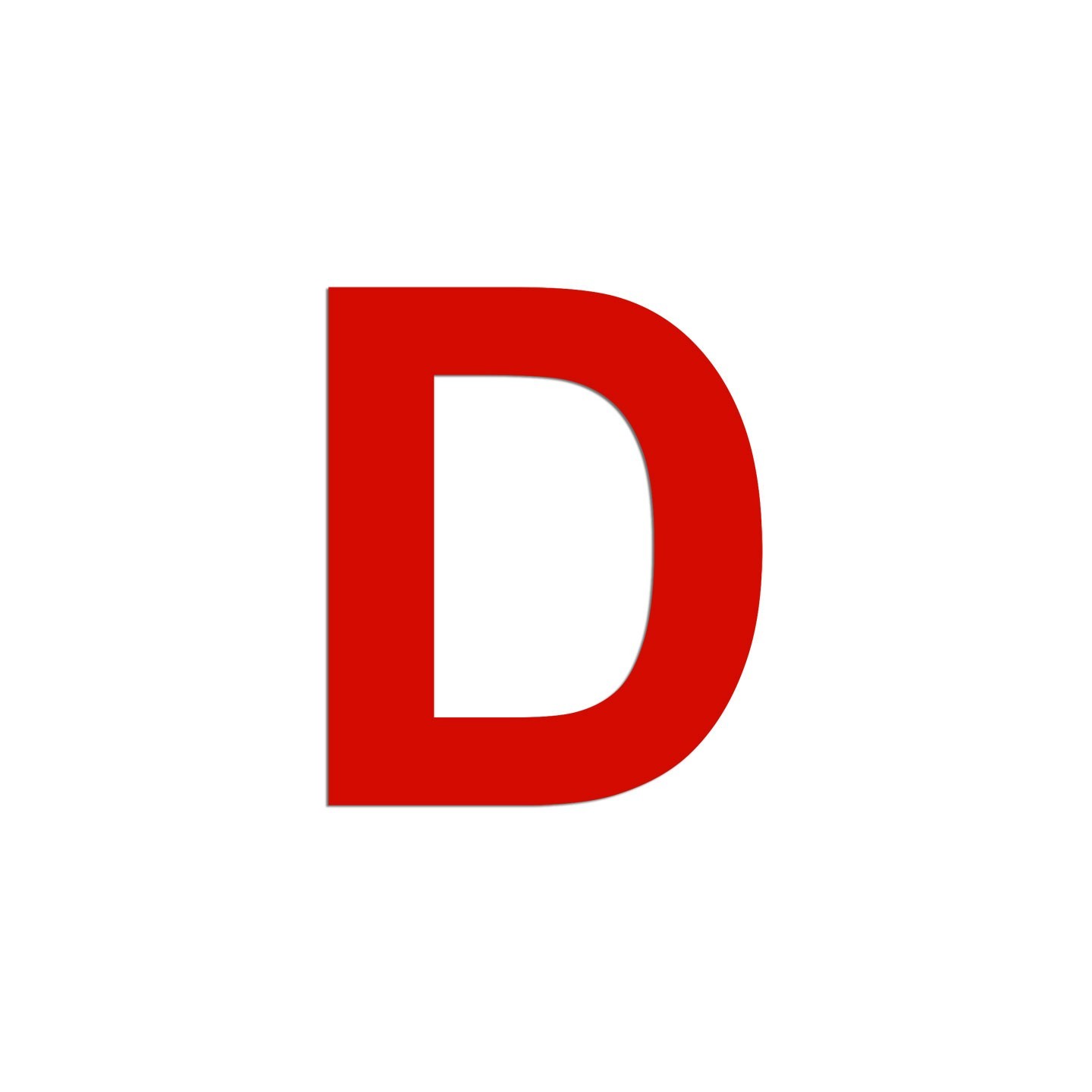 Lettre "D" en aluminium découpé, coloris et dimensions au choix
