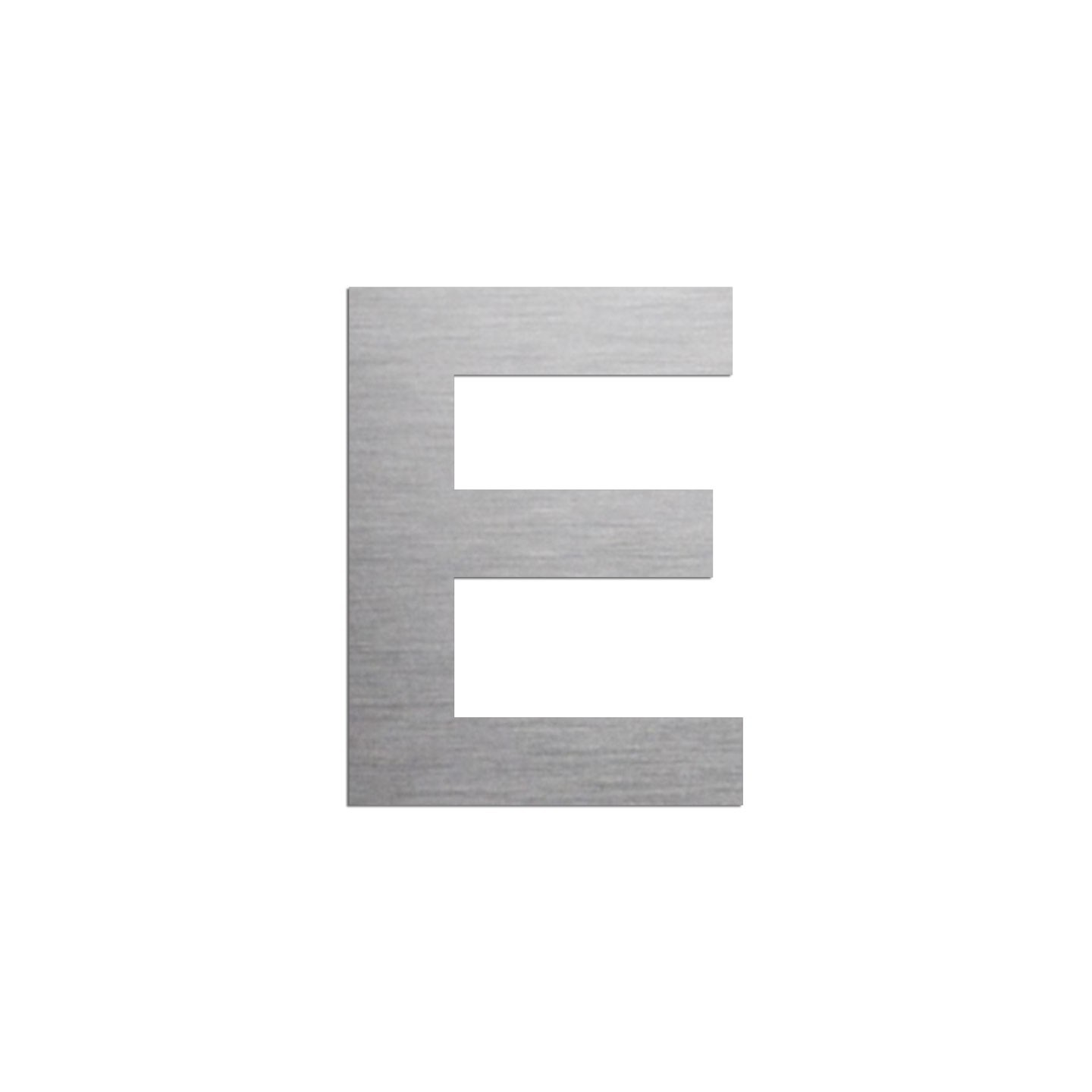 Lettre "E" en aluminium découpé, dimensions et coloris au choix