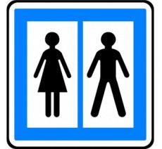 Panneau seul ou en kit type routier "Toilettes publiques" ref:CE12