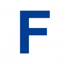 Lettre "F" en aluou PVC découpé, couleur et dimension au choix