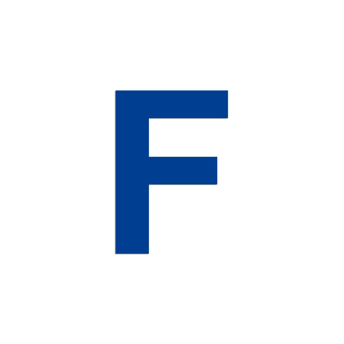 Lettre "F" en aluminium découpé, couleur et dimension au choi