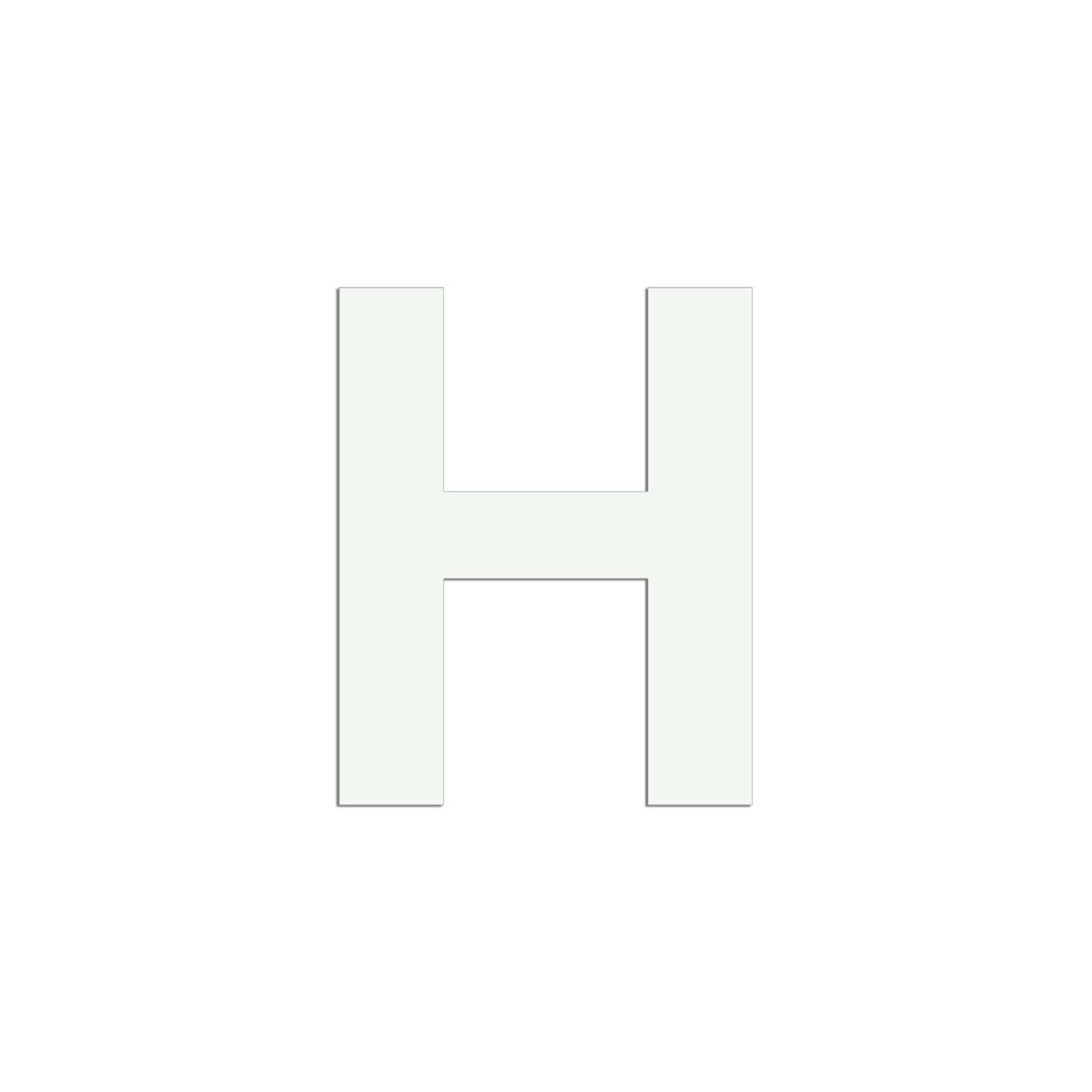 Lettre "H" en aluminium découpé, dimensions et coloris au choix