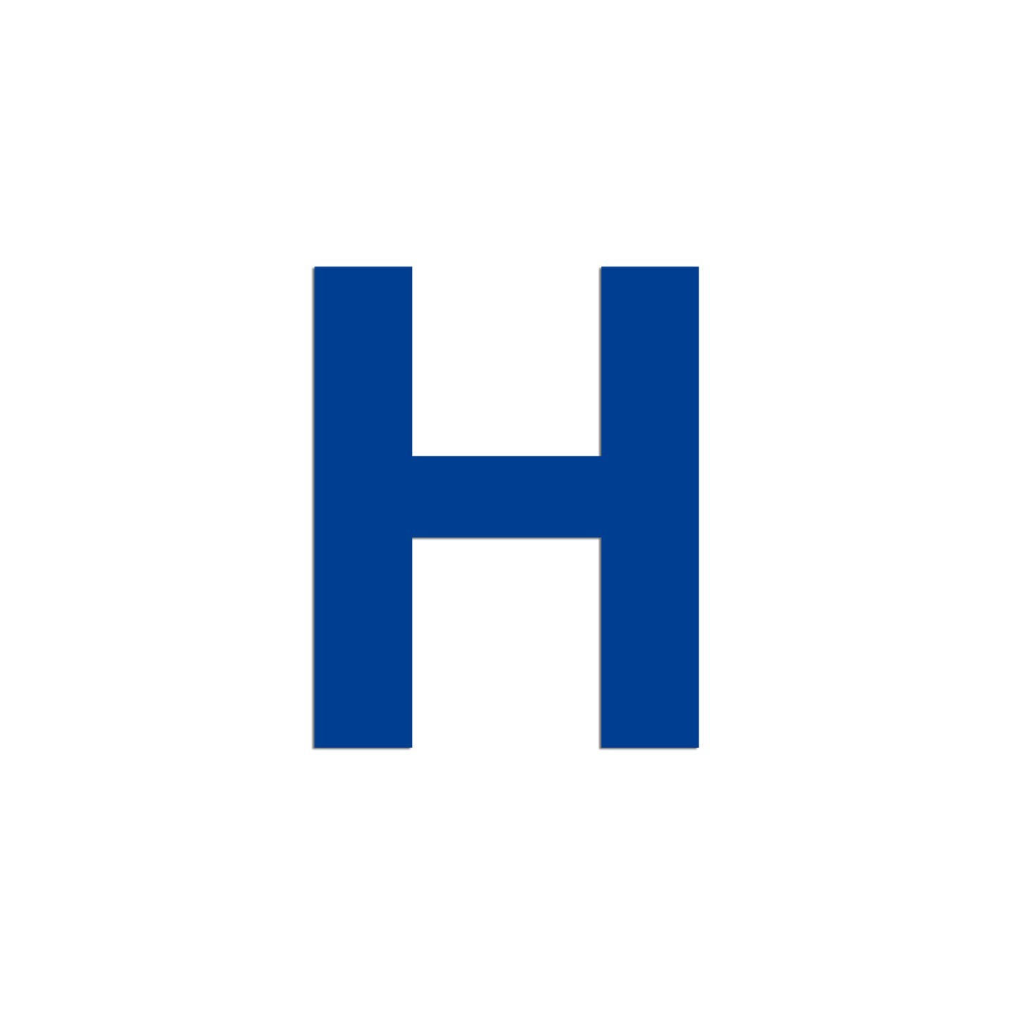 Lettre "H" en aluminium découpé, dimensions et coloris au choix
