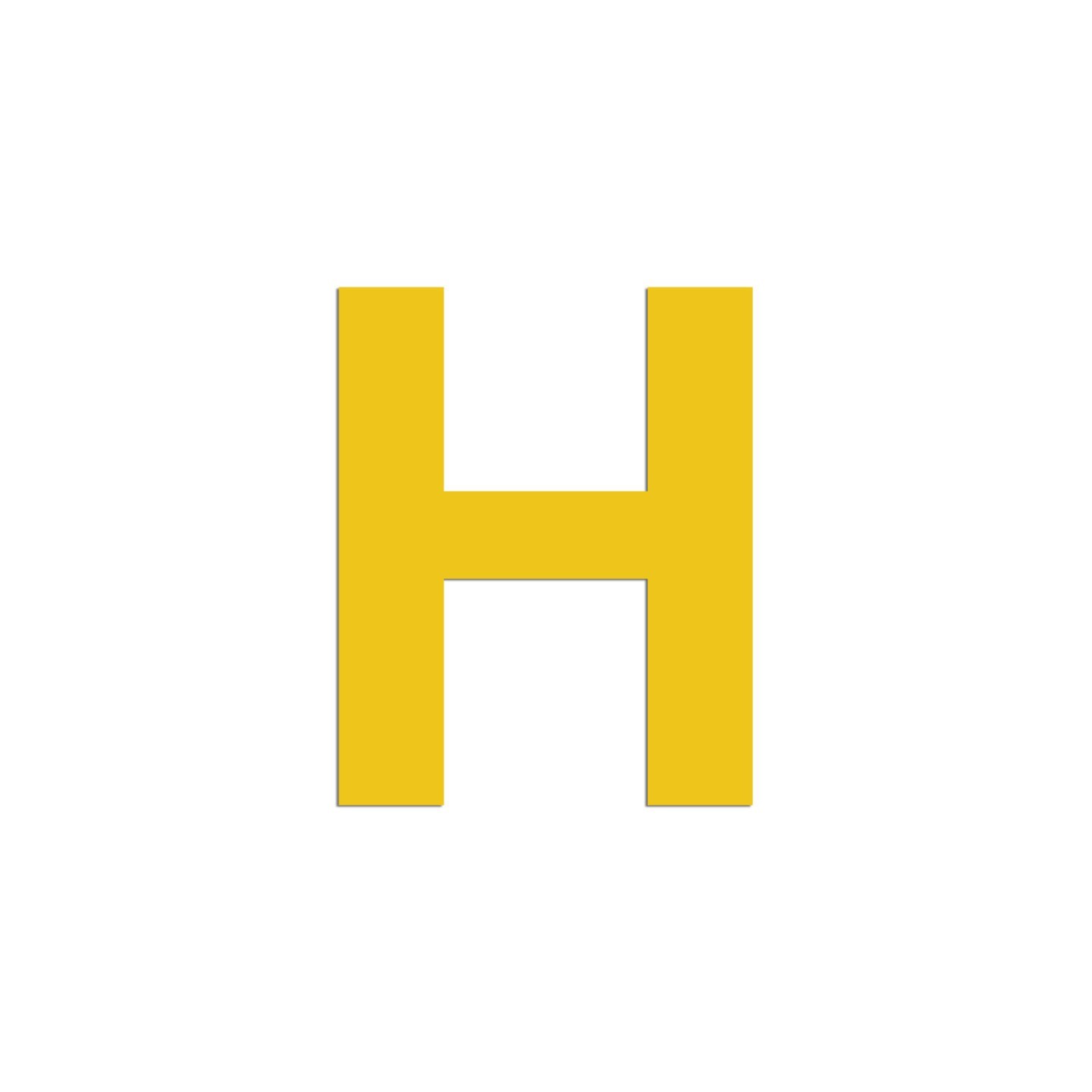 Lettre "H" en aluminium découpé, dimensions et coloris au choix