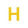 Lettre "H" en aluminium découpé, dimensions et coloris au choix