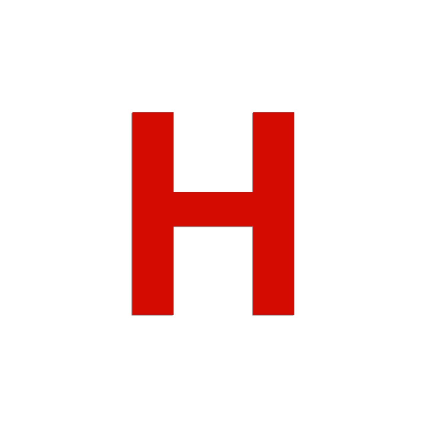 Lettre "H" en aluminium découpé, dimensions et coloris au choix